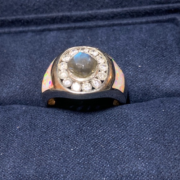 NWT Opal, Labradorite and CZ Ring- Kalifano Stores - Picture 2 of 10